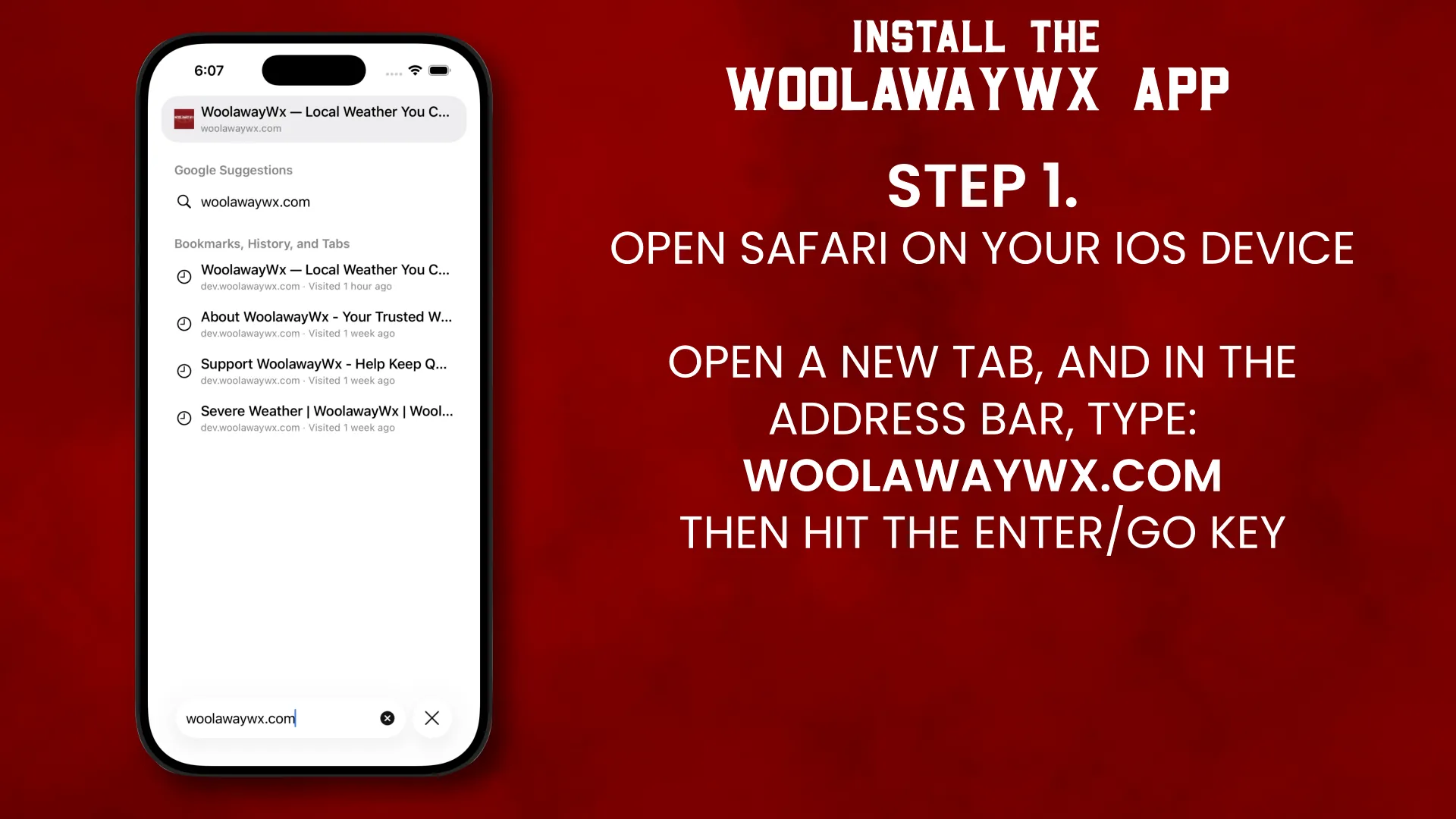 Add WoolawayWx to Home Screen — screenshot 1